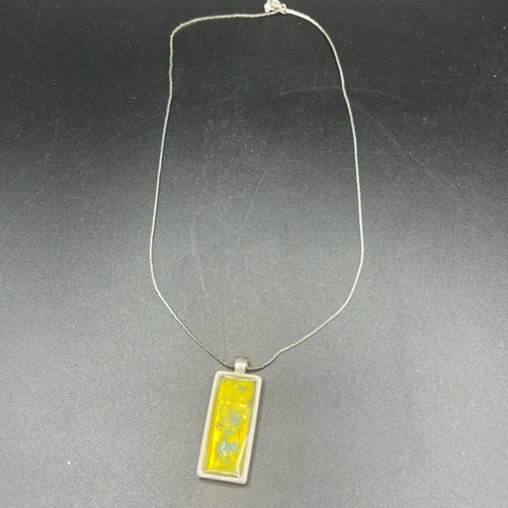 Kenneth Cole KC yellow pendant necklace